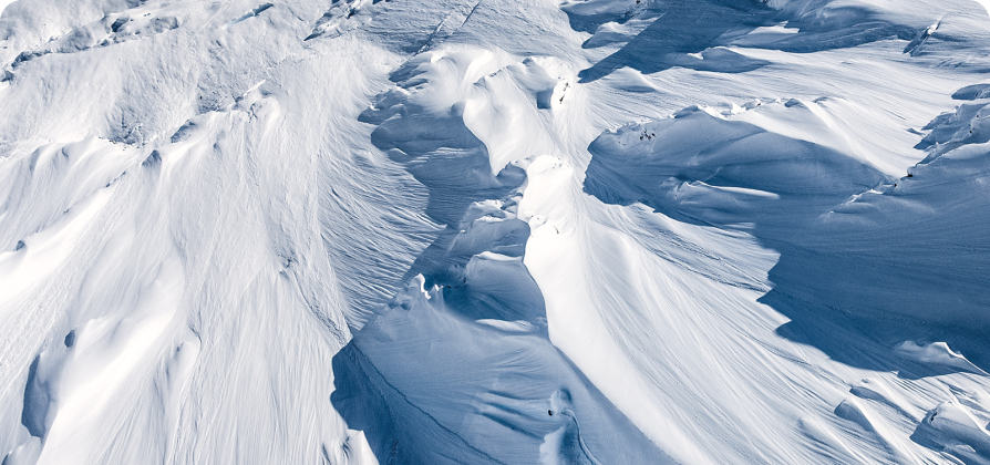 Snowy mountain ridge.