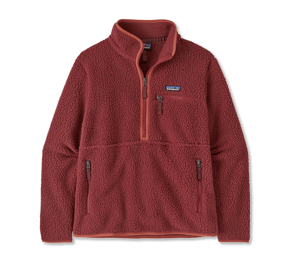 Womens Retro Pile Fleece Marsupial Pullover